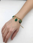 Bracelet Charms Pierre Ovale Vintage – Chaîne Dorée Ajustable