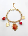 Bracelet Charms Pierre Ovale Vintage – Chaîne Dorée Ajustable