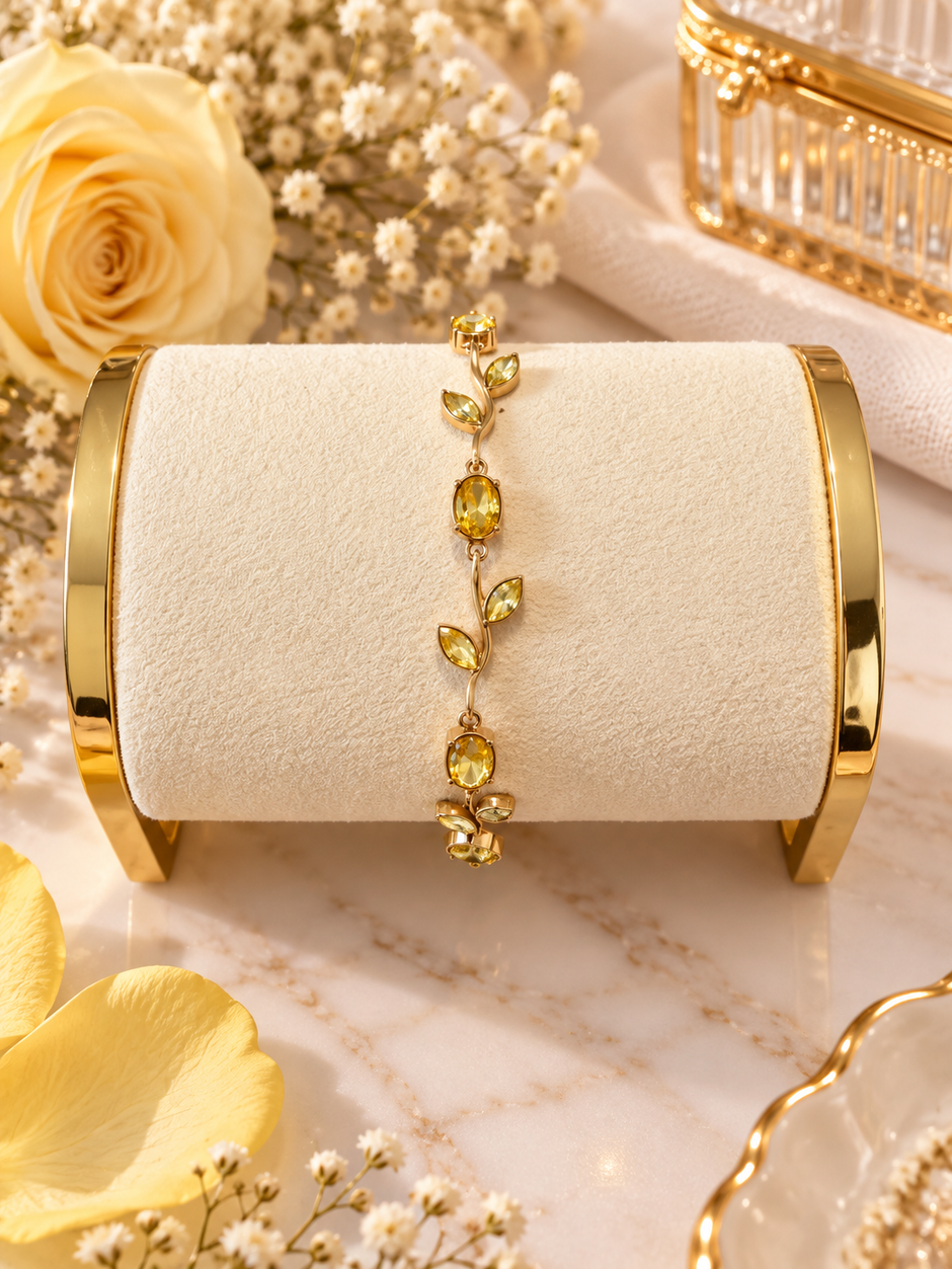 Bracelet Rose Enchantée – Pierres Colorées
