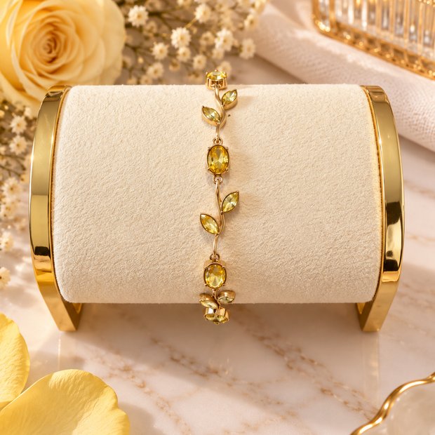 Bracelet Rose Enchantée – Pierres Colorées