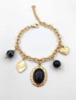 Bracelet Charms Pierre Ovale Vintage – Chaîne Dorée Ajustable