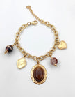 Bracelet Charms Pierre Ovale Vintage – Chaîne Dorée Ajustable