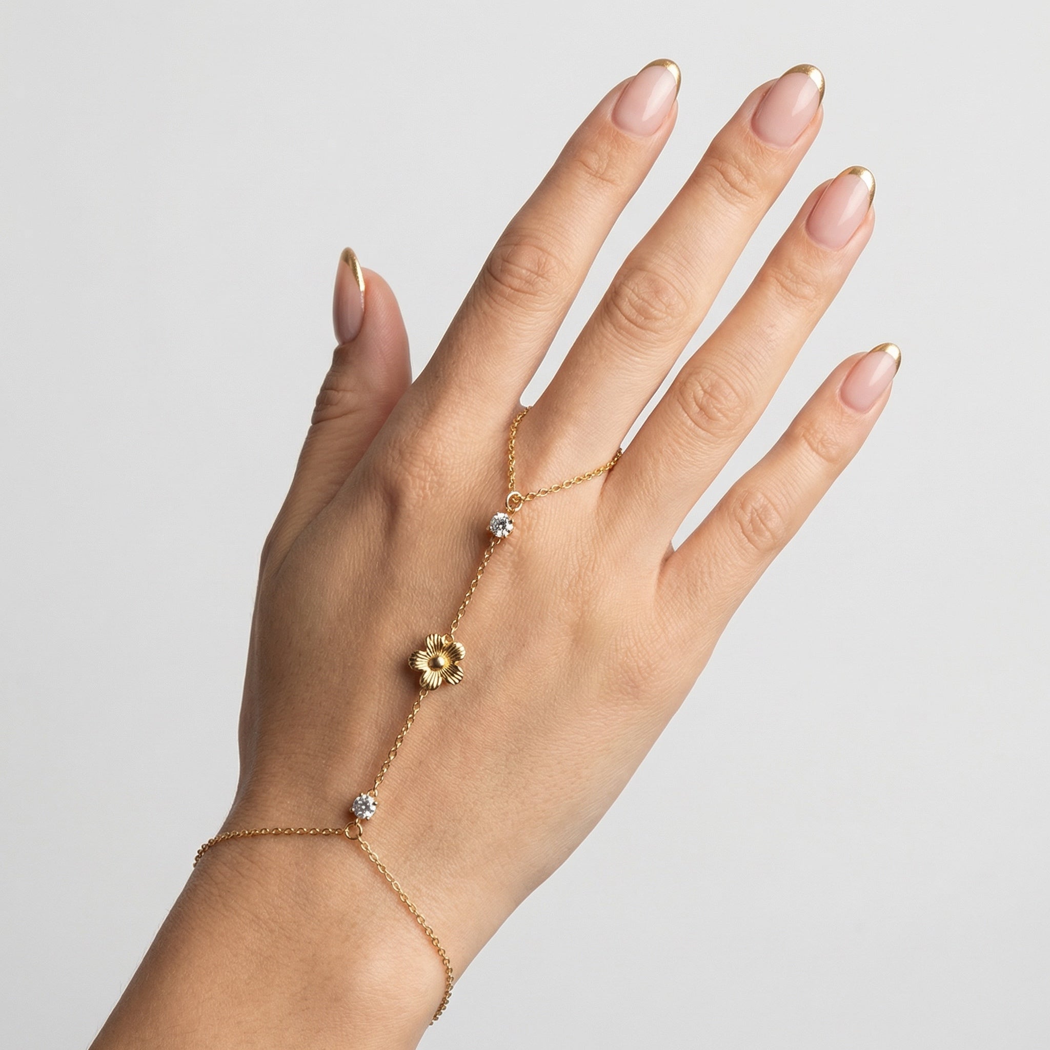 Bijoux de main hibiscus acier