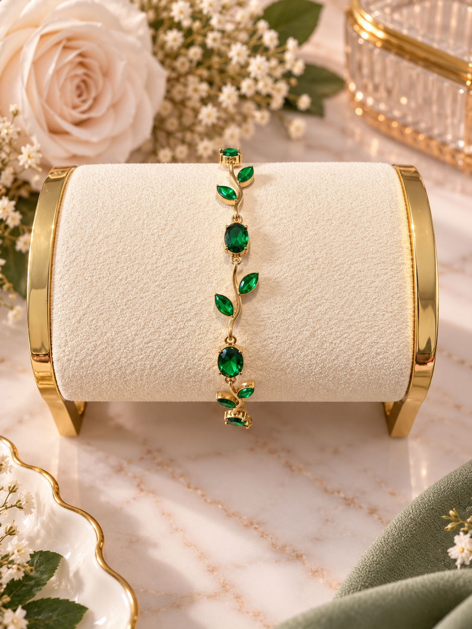 Bracelet Rose Enchantée – Pierres Colorées