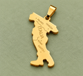 Pendentif carte Italie – Doré sur fond vert sauge