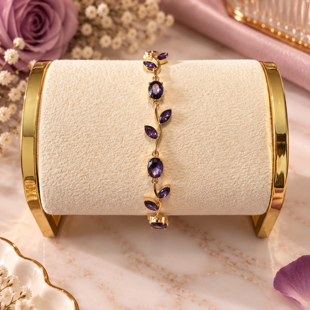 Bracelet Rose Enchantée – Pierres Colorées