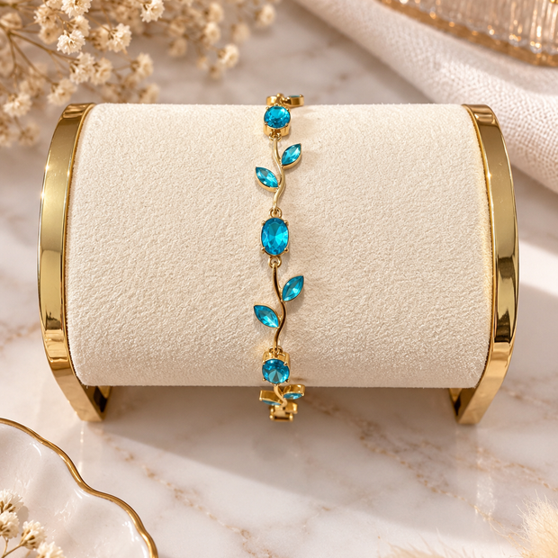 Bracelet Rose Enchantée – Pierres Colorées