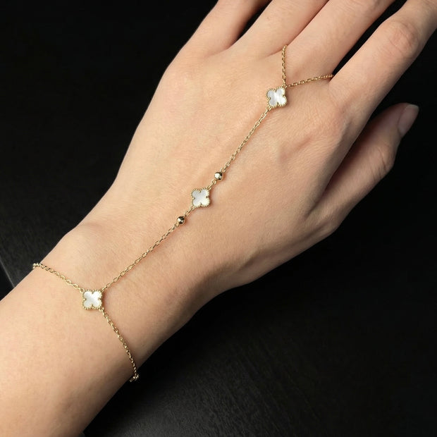 Bijoux de mains fleuries acier inoxydable