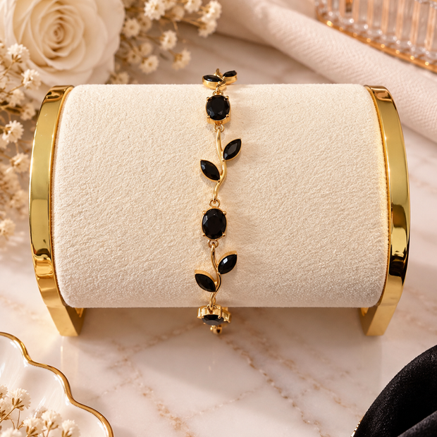 Bracelet Rose Enchantée – Pierres Colorées
