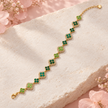 Bracelet Éclat fleuri – Doré – Vert