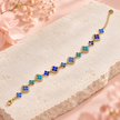 Bracelet Éclat fleuri – Doré – Bleu