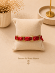 Bracelet Ruban & Maille Marine doré — Rouge à pois