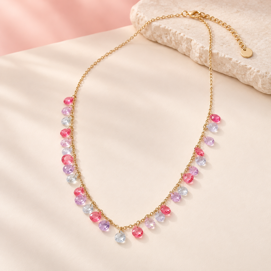 Collier Éclats de couleur – Rose