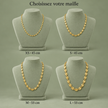 Comparatif des colliers grain de café : XS et S en 45 cm, M et L en 55 cm